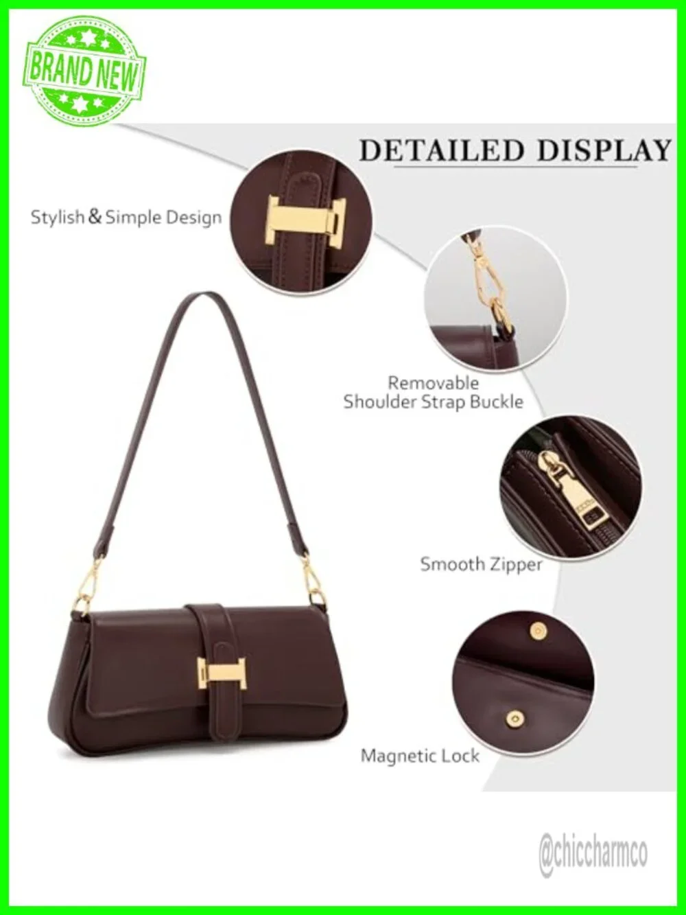 Small Hobo Shoulder Bag Mini Retro Clutch Purse PU Leather